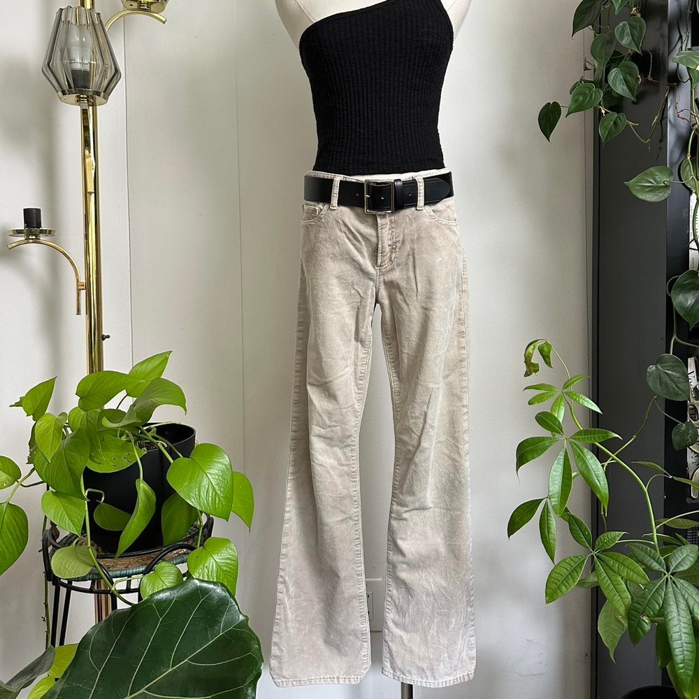 Gap 1969 Women Cream Corduroy Perfect Boot Leg Pants Size 28 Tan Indie